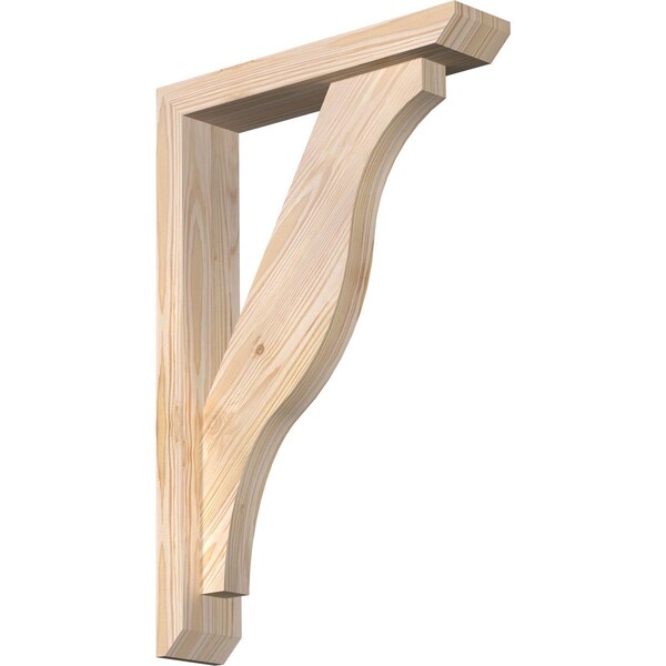 Ekena Millwork Funston Slat Smooth Bracket w/ Offset Brace, Douglas Fir, 3 1/2"W x 16"D x 24"H BKT0402X16X24FST06SDF - main